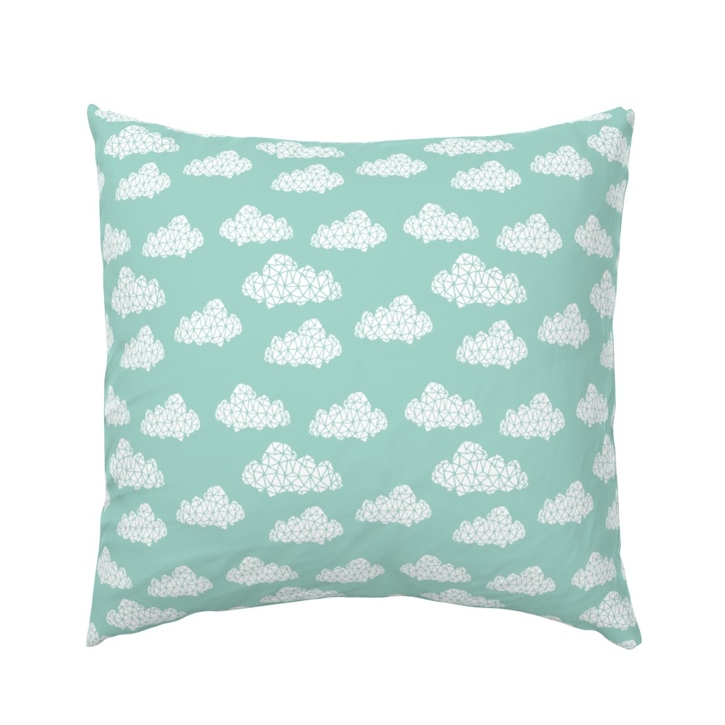 geo clouds // mint pastel gender neutral trendy mint clouds for baby nursery