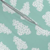 geo clouds // mint pastel gender neutral trendy mint clouds for baby nursery