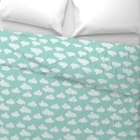 geo clouds // mint pastel gender neutral trendy mint clouds for baby nursery