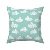 geo clouds // mint pastel gender neutral trendy mint clouds for baby nursery