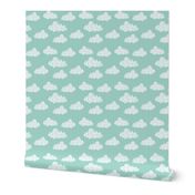 geo clouds // mint pastel gender neutral trendy mint clouds for baby nursery