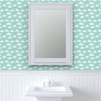 geo clouds // mint pastel gender neutral trendy mint clouds for baby nursery