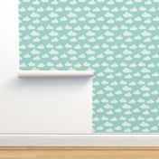 geo clouds // mint pastel gender neutral trendy mint clouds for baby nursery