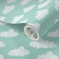 geo clouds // mint pastel gender neutral trendy mint clouds for baby nursery