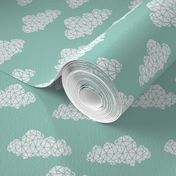 geo clouds // mint pastel gender neutral trendy mint clouds for baby nursery
