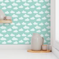 geo clouds // mint pastel gender neutral trendy mint clouds for baby nursery