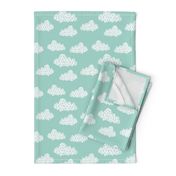 geo clouds // mint pastel gender neutral trendy mint clouds for baby nursery