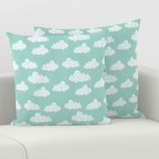 geo clouds // mint pastel gender neutral trendy mint clouds for baby nursery