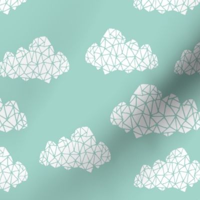 geo clouds // mint pastel gender neutral trendy mint clouds for baby nursery