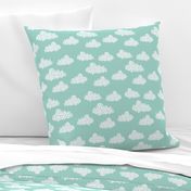 geo clouds // mint pastel gender neutral trendy mint clouds for baby nursery