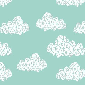 geo clouds // mint pastel gender neutral trendy mint clouds for baby nursery