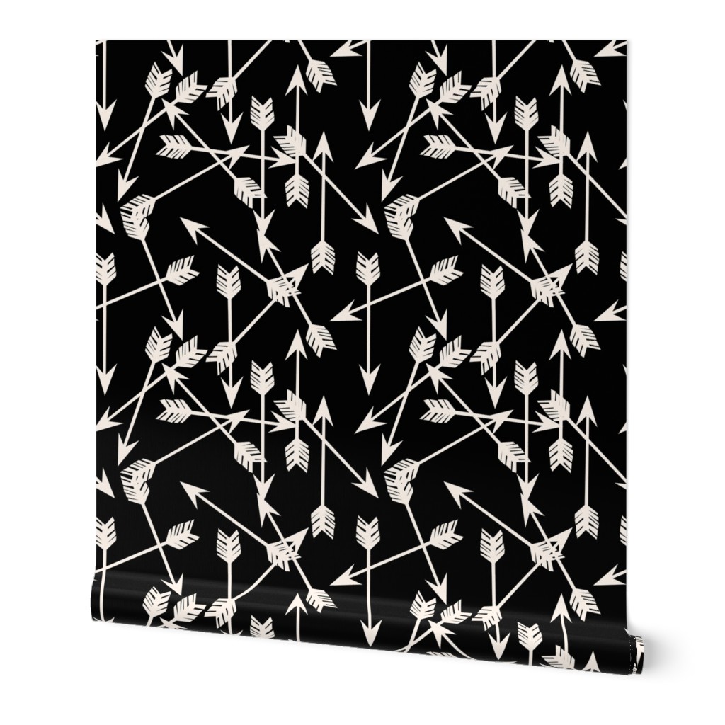 arrows scattered // black and cream off-white southwest simple print