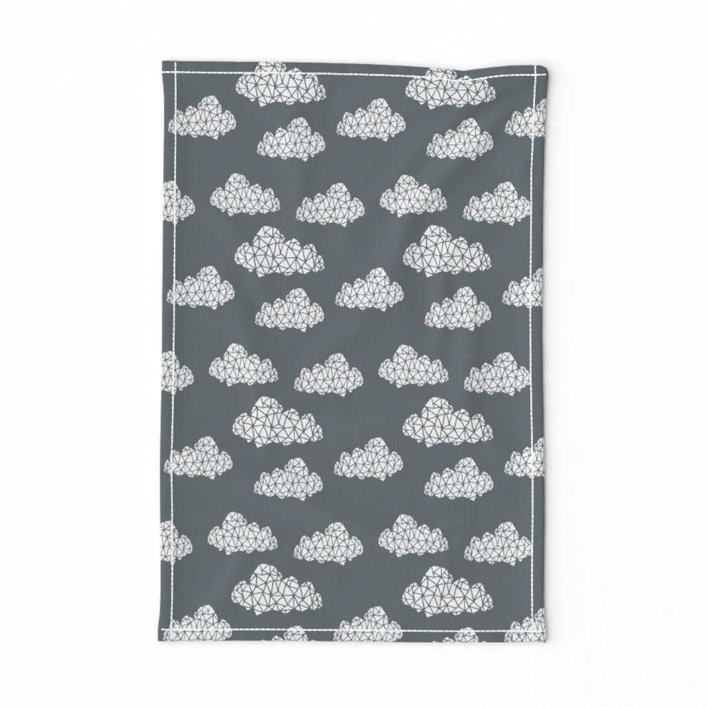 geo clouds // cloud design in geometrics on grey charcoal 