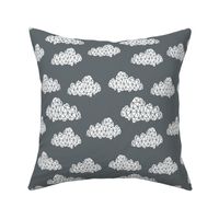 geo clouds // cloud design in geometrics on grey charcoal 