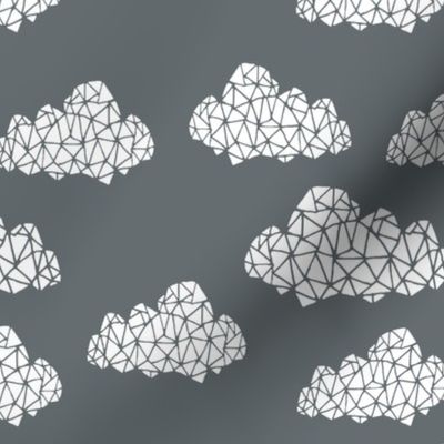 geo clouds // cloud design in geometrics on grey charcoal 