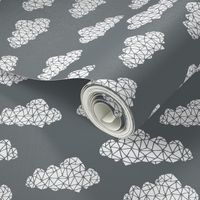 geo clouds // cloud design in geometrics on grey charcoal 