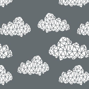 geo clouds // cloud design in geometrics on grey charcoal 