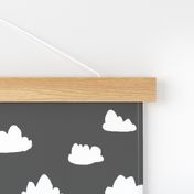 clouds // charcoal baby nursery design for home decor and textiles wallpaper