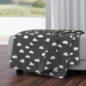 clouds // charcoal baby nursery design for home decor and textiles wallpaper