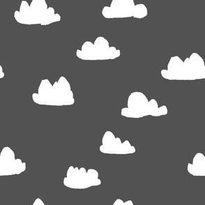 clouds // charcoal baby nursery design for home decor and textiles wallpaper