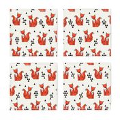 fox // red triangle kids autumn trendy geo geometric fox fabric by andrea lauren