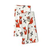 fox // red triangle kids autumn trendy geo geometric fox fabric by andrea lauren