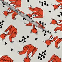 fox // red triangle kids autumn trendy geo geometric fox fabric by andrea lauren