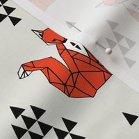 fox // red triangle kids autumn trendy geo geometric fox fabric by andrea lauren