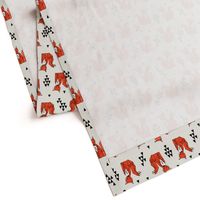 fox // red triangle kids autumn trendy geo geometric fox fabric by andrea lauren