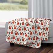 fox // red triangle kids autumn trendy geo geometric fox fabric by andrea lauren