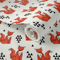 fox // red triangle kids autumn trendy geo geometric fox fabric by andrea lauren