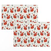 fox // red triangle kids autumn trendy geo geometric fox fabric by andrea lauren