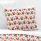 fox // red triangle kids autumn trendy geo geometric fox fabric by andrea lauren