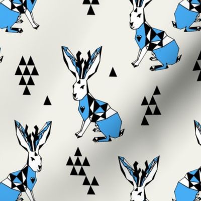 Geometric  Jackalope - Champagne/Soft Blue