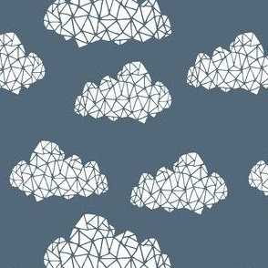 cloud // geometric clouds cloud fabric geo fabric blueish grey