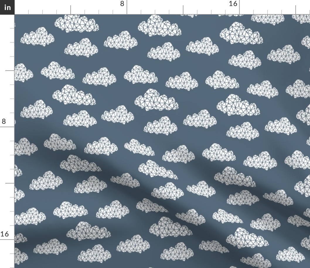 cloud // geometric clouds cloud fabric geo fabric blueish grey