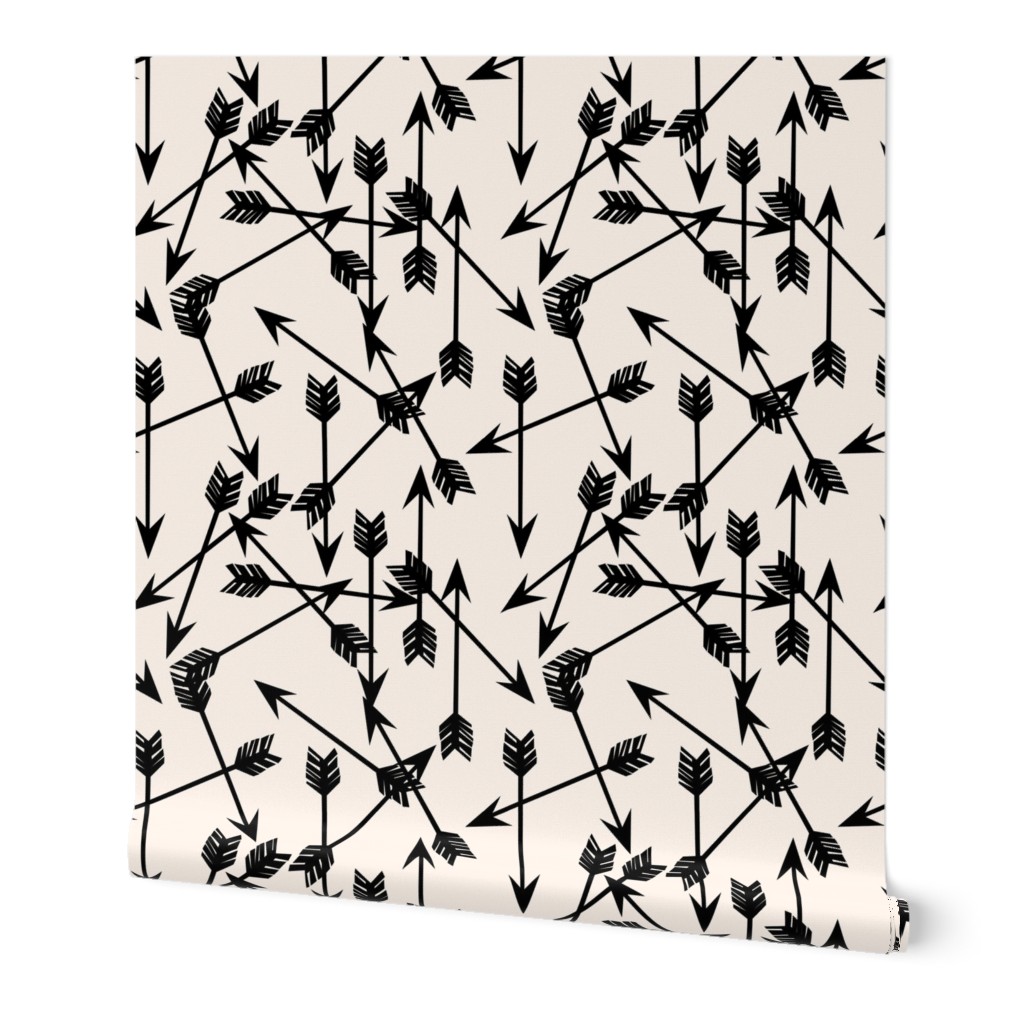 arrows scattered // small version tribal scattered southwest black and champagne minimal print