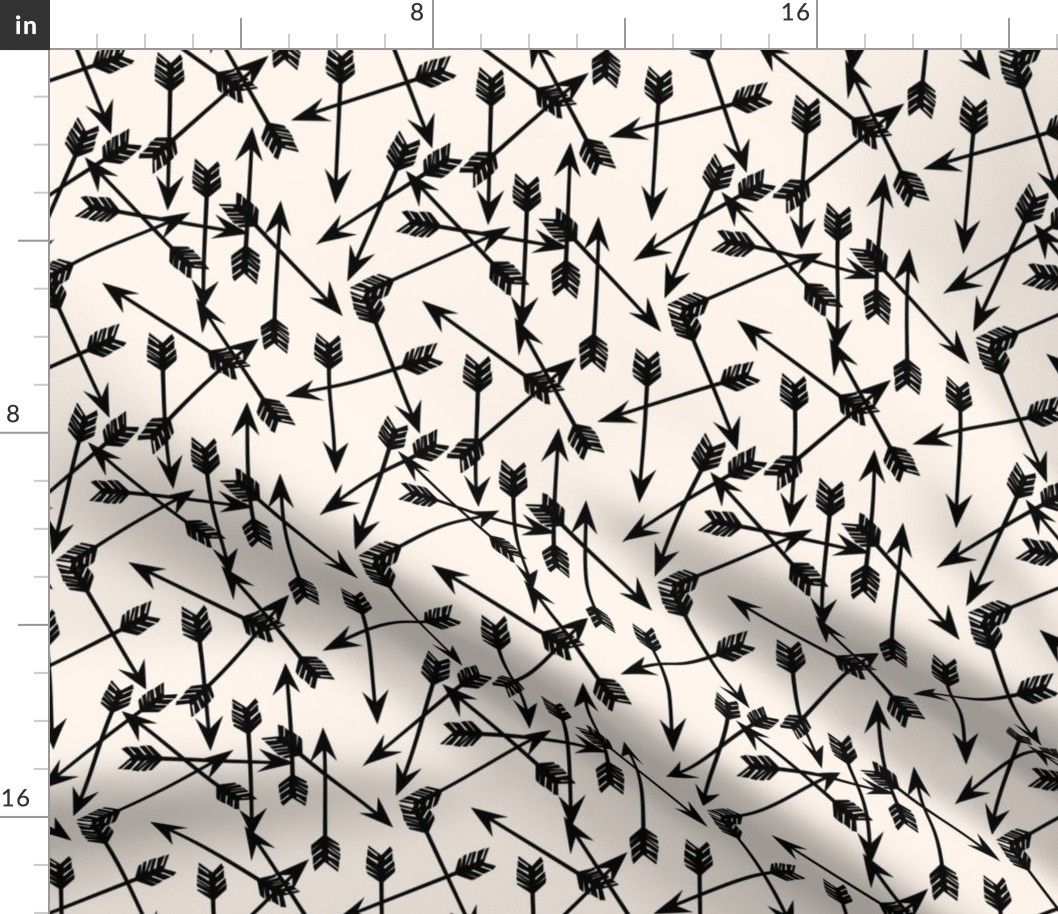 arrows scattered // small version tribal scattered southwest black and champagne minimal print