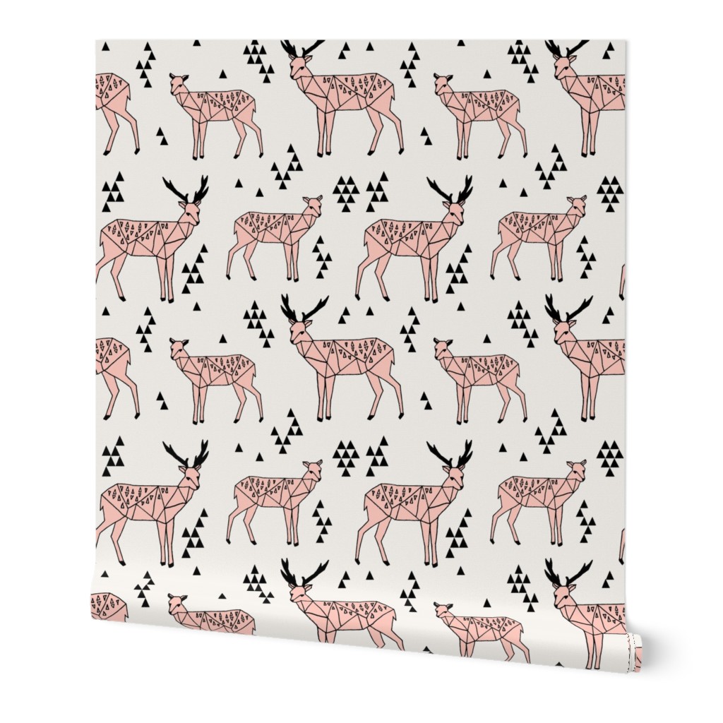 Geo Deer - Light Pink by Andrea Lauren