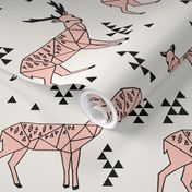 Geo Deer - Light Pink by Andrea Lauren