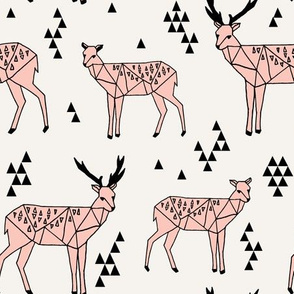 Geo Deer - Light Pink by Andrea Lauren