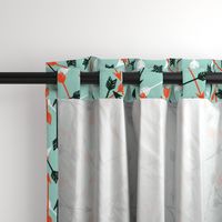 Arrows Scattered - Pale Turquoise/Vermillion/Rifle Green/White by Andrea Lauren