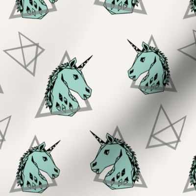 geo unicorn// 80s rad mint unicorn edgy trendy cool unicorn 