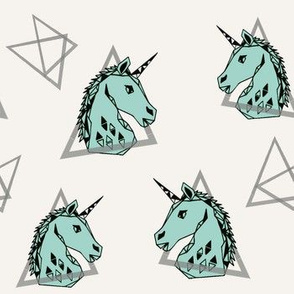 geo unicorn// 80s rad mint unicorn edgy trendy cool unicorn 