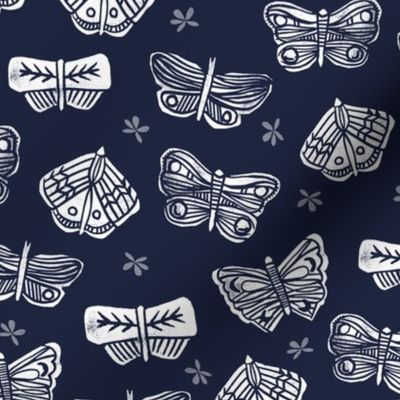 Butterflies Mixed - Imperial Blue/White by Andrea Lauren