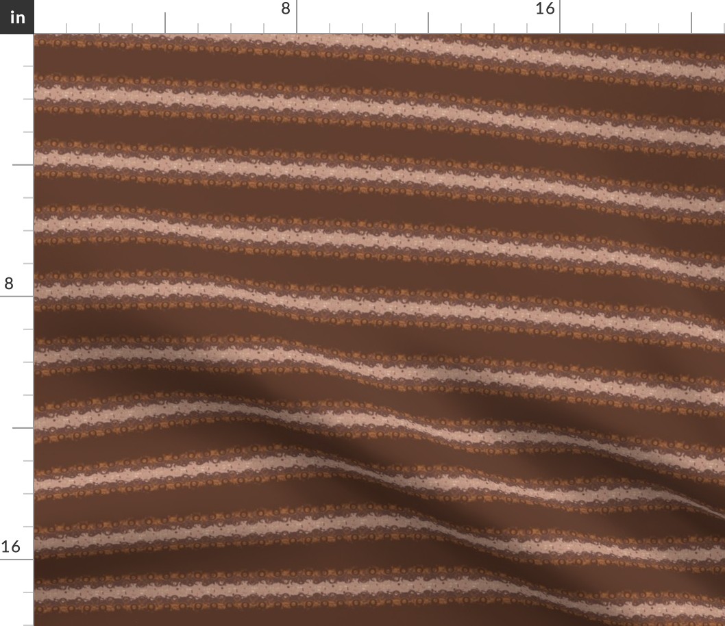 Brown Horizontal Stripe with Circles