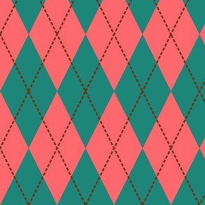 pink and green argyle