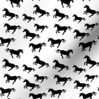 Unicorn Stampede in Black and White