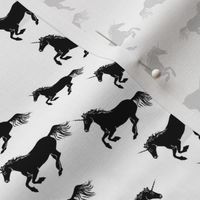 Unicorn Stampede in Black and White