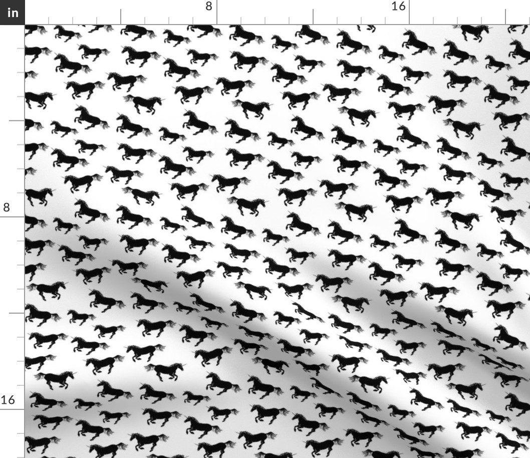 Unicorn Stampede in Black and White